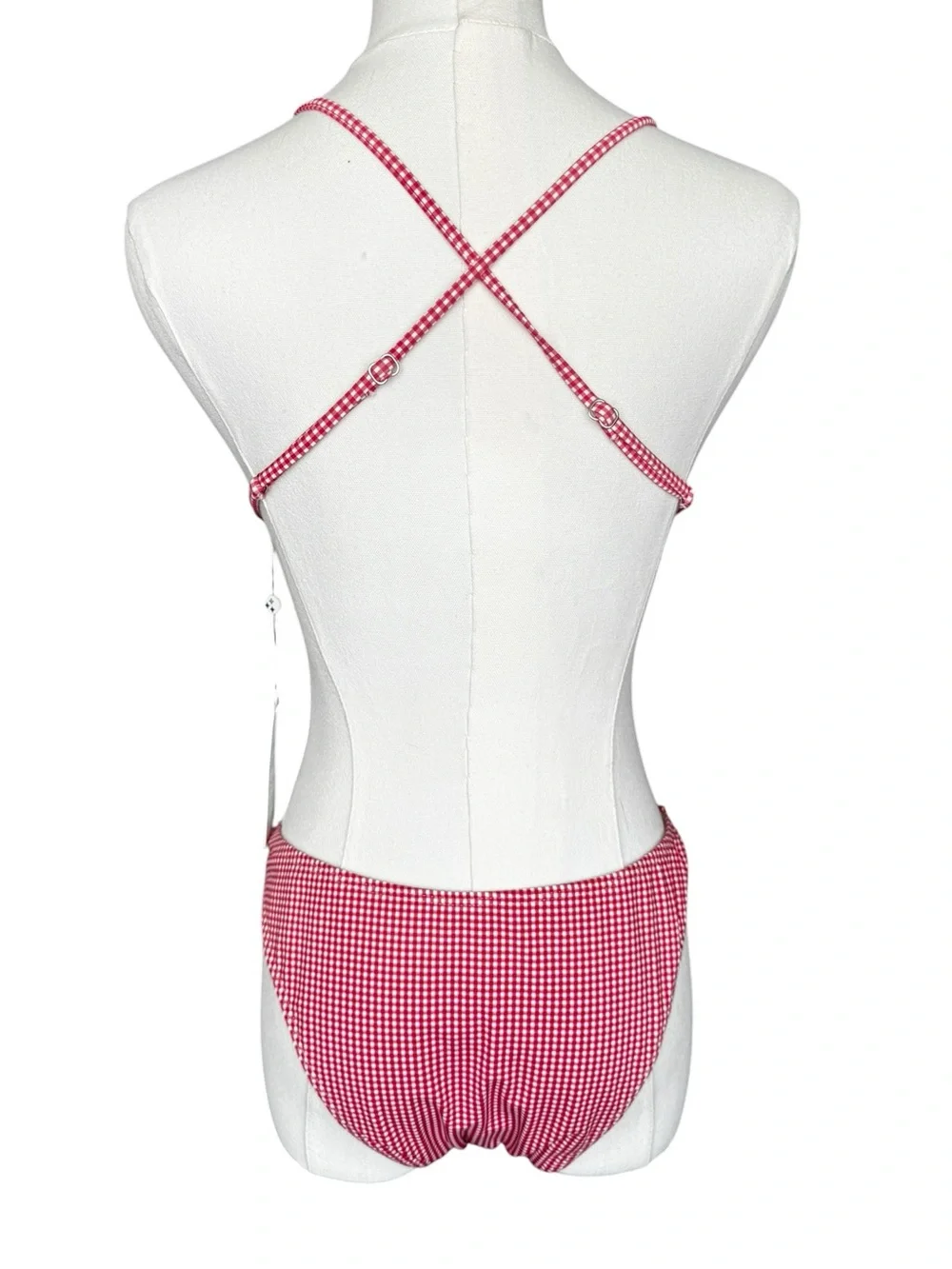 NWT Frankies Bikini Cruise Monokini One Piece Swimsuit in Ladybug Gingham XL